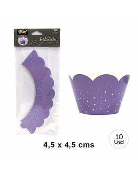 PORTA CUPCAKE IRISD ESTRELLAS LILA/792