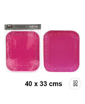 BANDEJA RECT. GR. IRISD. ESTRELLA FUXIA/120