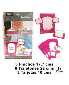 LETREROS CANDY BAR IRIDIS. STARS FUCSIA KIT12P /96