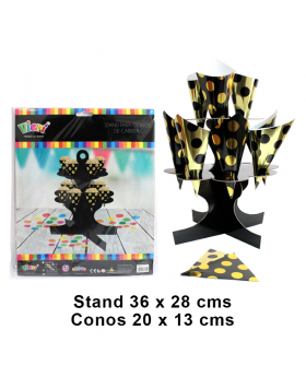 SET PORTA CONOS NEGRO GOLD/50