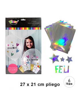 ADHESIVO FELIZ CUMPLE IRIDISCENTE/240