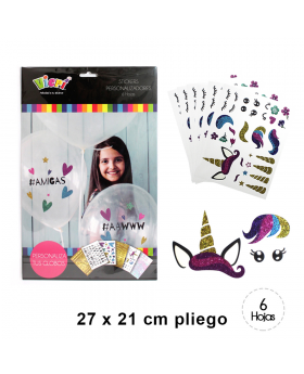 ADHESIVO UNICORNIO GLITTER/240