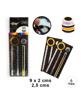 ADHESIV FRASCO CHICO REDNDO NGRO FOIL MIX /1440