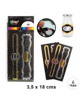 ADHESIV ETIQ BOTELLA VIDRIO 200ML NGRO FOIL MIX /6