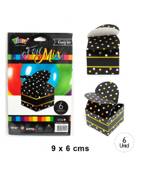 ST 6UN CAJA CORAZÓN NEGRO FOIL MIX /360