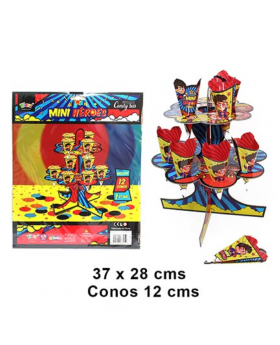 STAND CONOS + CONOS FORMAS MINI HEROES