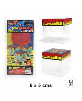 ST 10UN CAJA TRANSPARENTE CON TAPA MINIHEROES /240