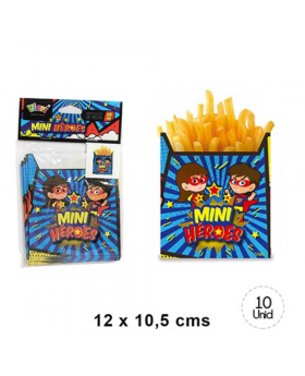 ST 10UN BOLSA PAPEL CUADRADO MINIHEROES /360