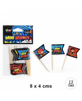 ST 12UN BANDERIN PINCHOS MINI HEROES/120