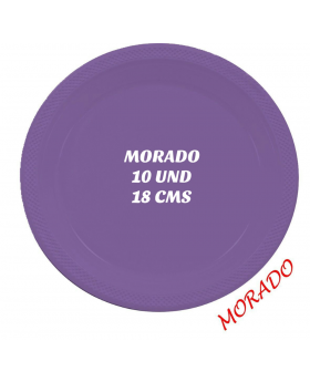 SET 10 PLATO RED.PLAST.18 CM MORADO/100