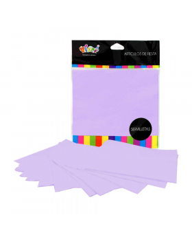 SERVILLETA COLOR LILA CLARO/100