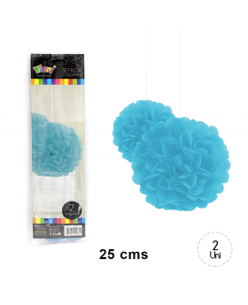 ST 2 FLORES COLG. 25CM CELESTE/240