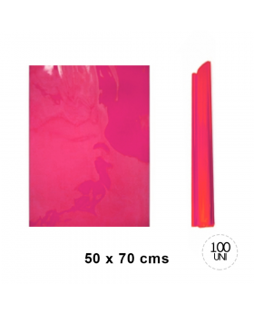 PAPEL CELOFAN 50X70CM X100UN FUXIA/20