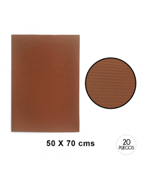 CARTON MICROCORRUGADO MARRON 50x70cm 10UN