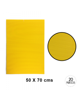 CARTON MICROCORRUGADO AMARILLO 50x70cm 10UN