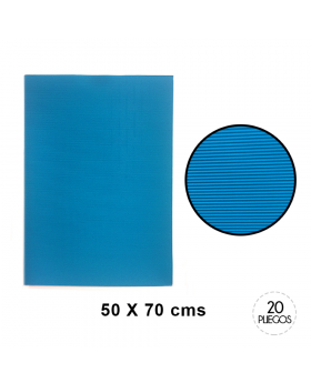 CARTON MICROCORRUGADO AZUL 50x70CM SET20U /10