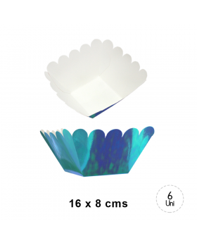 BOWL CUAD BORDES REDON IRIDIS TURQUESA SET6U /162