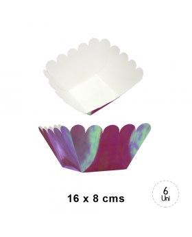 BOWL CUADRADO BORDE REDONDO IRID PURPLE SET6U /162