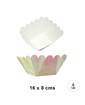 BOWL CUAD BORDES REDONDO IRIDISCENTE SET6U /162