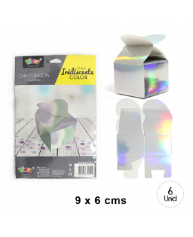 ST 6UN CAJA CORAZON IRIDISCENTE/264