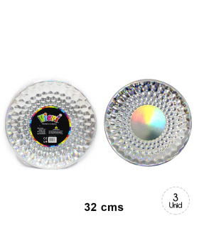 SET BANDEJA REDONDA CIRCLE IRIDESCENTE/72