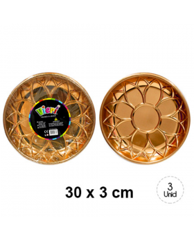 SET BANDEJA REDONDA MANDALA ROSE GOLD/72