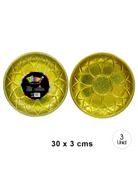 SET BANDEJA REDONDA MANDALA GOLDEN HOLO/72