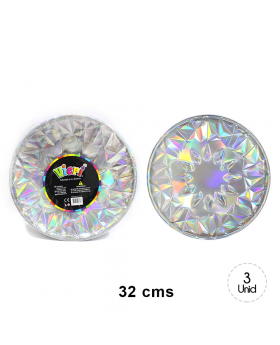 SET BANDEJA REDONDA GEO IRIDESCENTE
