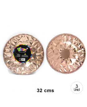 SET BANDEJA REDONDA GEO ROSE GOLD