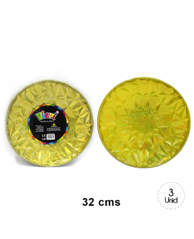 SET BANDEJA REDONDA GEO GOLDEN HOLO/72
