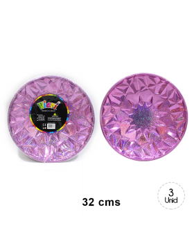 SET BANDEJA REDONDA GEO PURPLE HOLO
