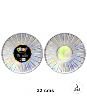 SET BANDEJA REDONDA LINES IRIDESCENT/72