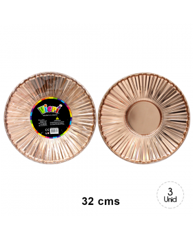 SET BANDEJA REDONDA LINES ROSE GOLD/72