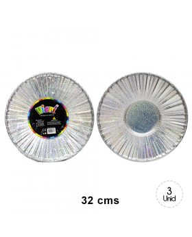 SET BANDEJA REDONDA LINES SILVER HOLO/72