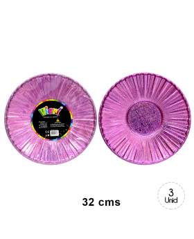 SET BANDEJA REDONDA LINES PURPLE HOLO/72