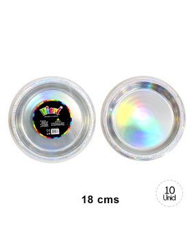SET PLATO 18 CM HOLOGRAFICO/72