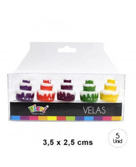 VELA CAKE COLORES SET5U /120