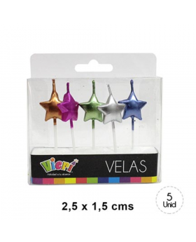 VELA ESTRELLA METALICOS SET5U /288