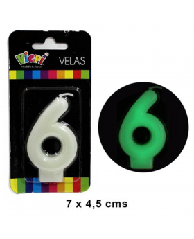 VELA GLOW NUMERO 6 7CM /288
