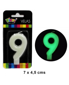 VELA GLOW NUMERO 9 7CM /288