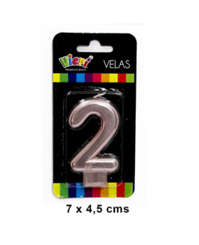 VELA NUMERO 2 ROSY GOLD 7x4.5CM /288