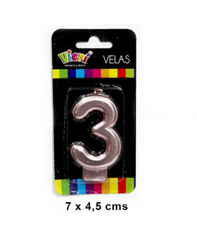 VELA ROSSY NUMERO 3 7CM /288