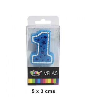 VELA NUMERO 1 BOY 5x3CM /288