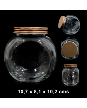 FRASCO VIDRIO T/DORADA CAP.450 ML /48