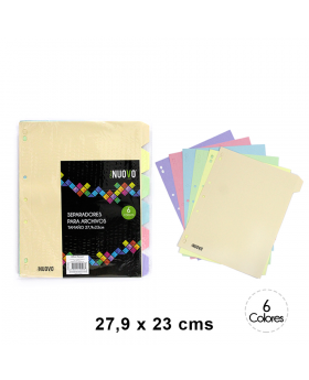 SEPARADORES CARTA 27.9x23CM 6 DIVISIONES /200