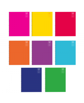 CUADERNO UNIV TAPA DURA ESPIRAL 7MM 100H COLOR /48