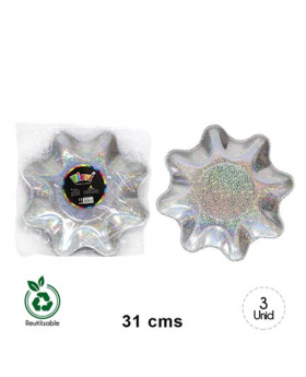 PLATO FLOR HOLOGRAFICO/72