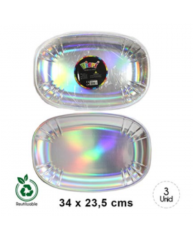BANDEJA OVAL SNACK IRIDISCENTE/72