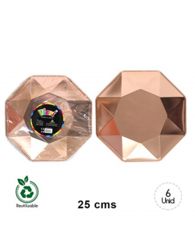PLATO 3D 25CM ROSE GOLD x 3 UN/72