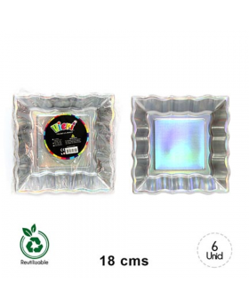 PLATO WAVE 18CM IRIDESCENTE/72